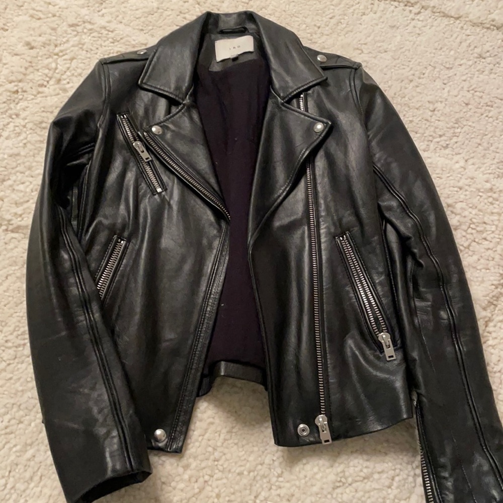 IRO Tara black leather Jack size 38